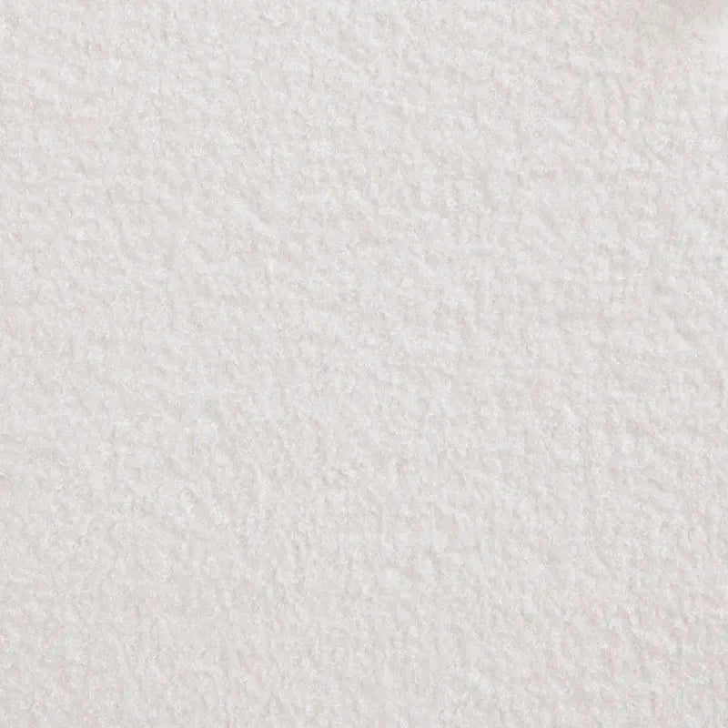 Lit rembourré en tissu bouclette avec liseuses intégrées et étagères de tête de lit