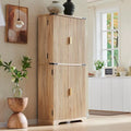 72 Tall Modern Fluted Pantry Cabinet, Storage Cabinet with 4 Doors