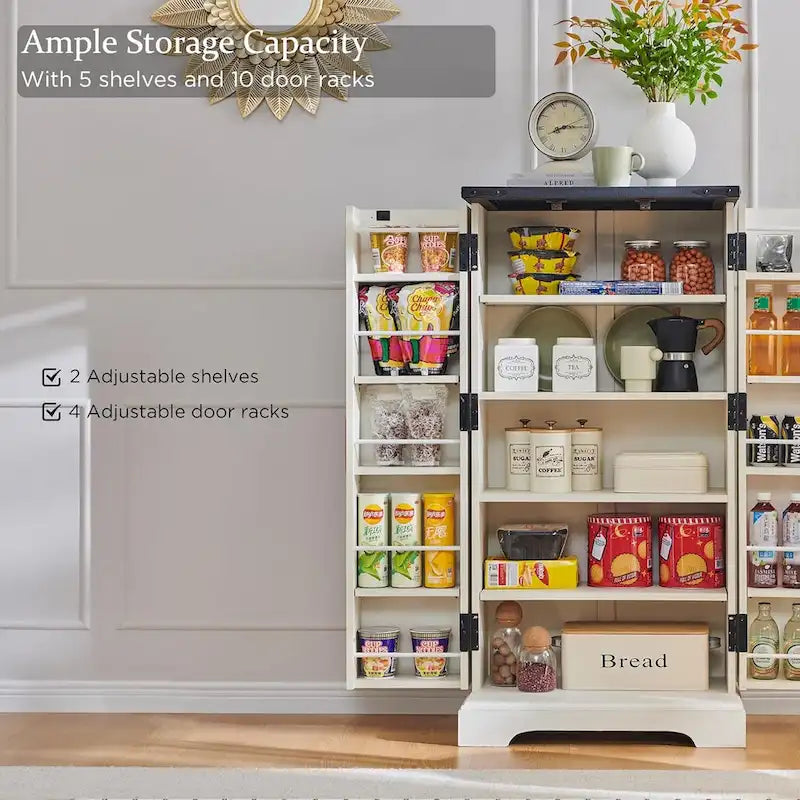 Meuble de rangement pour cuisine de ferme avec portes de grange – 120 cm