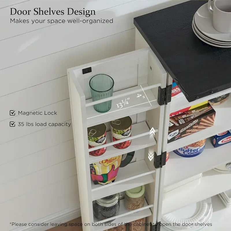 Meuble de rangement pour cuisine de ferme avec portes de grange – 120 cm
