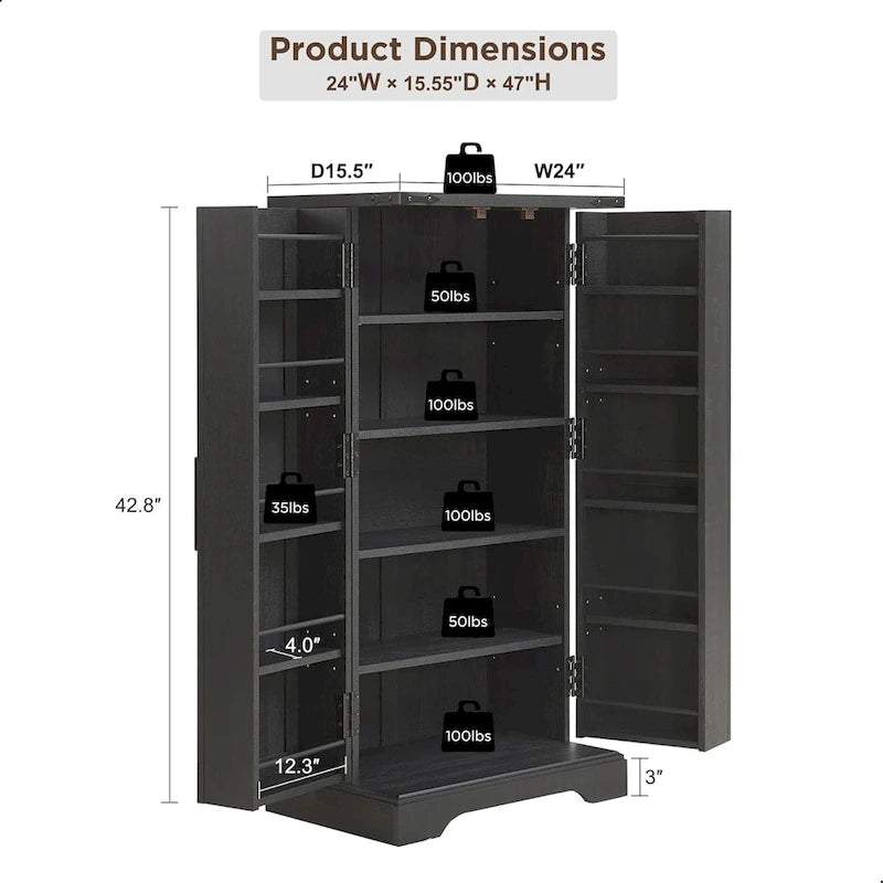 Meuble de rangement pour cuisine de ferme avec portes de grange – 120 cm