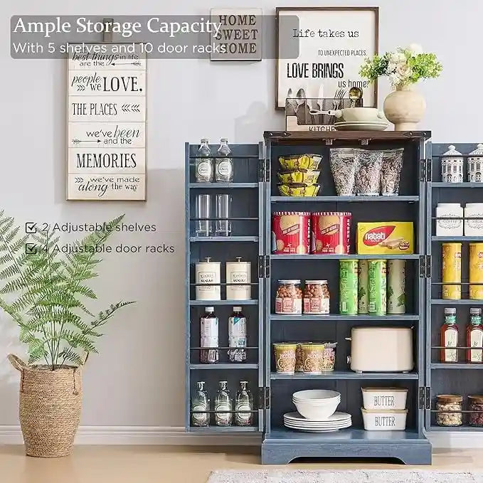 Meuble de rangement pour cuisine de ferme avec portes de grange – 120 cm