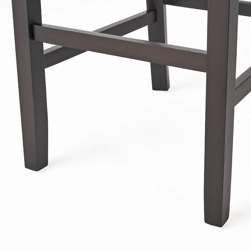Tabouret de bar contemporain en lin avec garniture cloutée