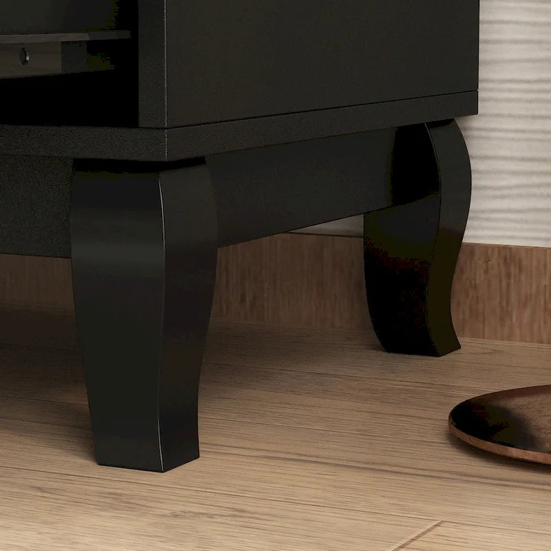 Commode double 6 tiroirs de 120 cm de large avec pieds incurvés, style Mid-Century Modern
