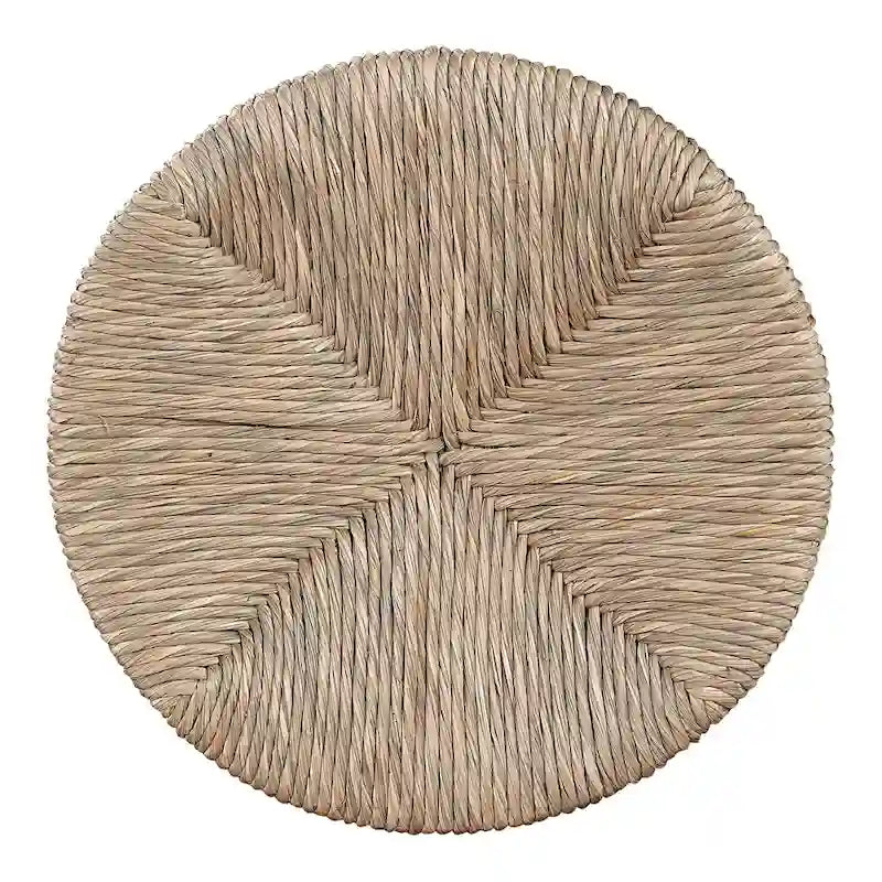 Tabouret pivotant de 66 cm (hauteur comptoir) avec assise en jonc de mer tressé et cadre en bois massif