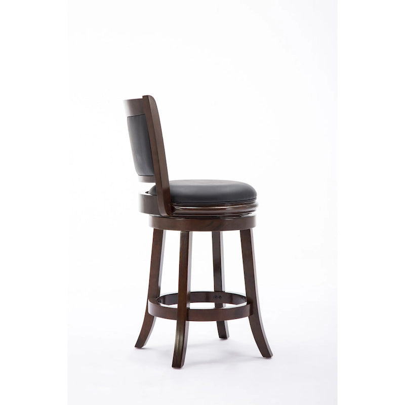 Tabouret de bar/comptoir pivotant rembourré avec structure en bois
