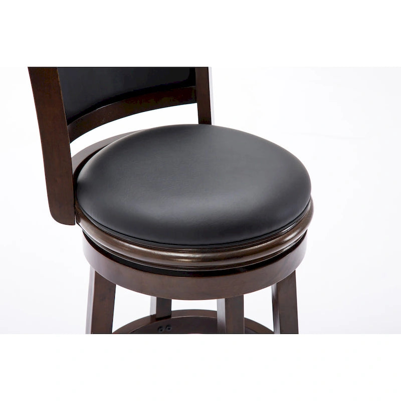 Tabouret de bar/comptoir pivotant rembourré avec structure en bois