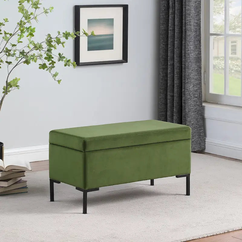 Banc de rangement avec pieds en métal