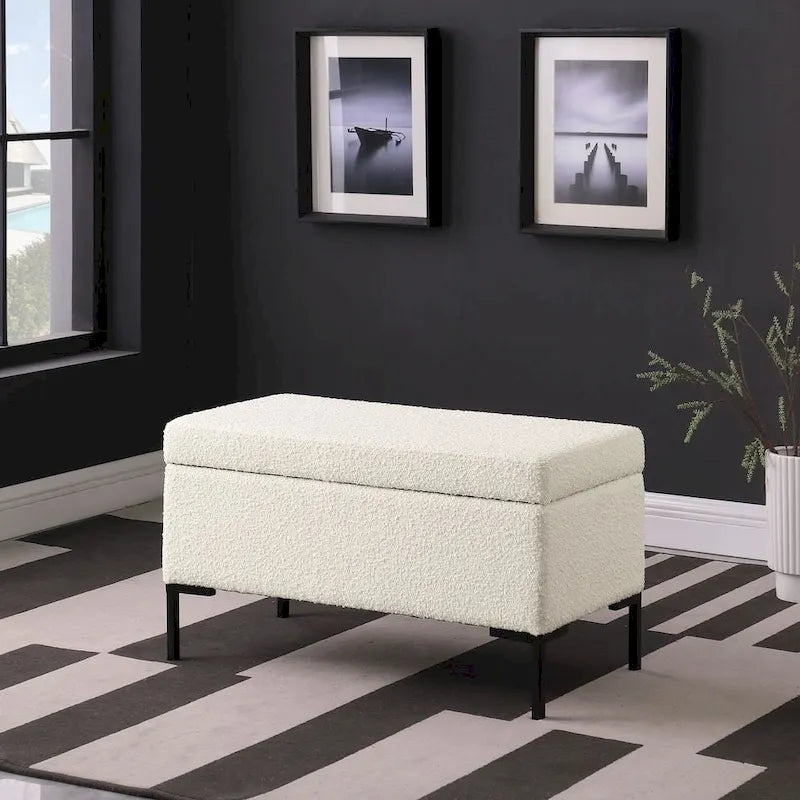 Banc de rangement avec pieds en métal