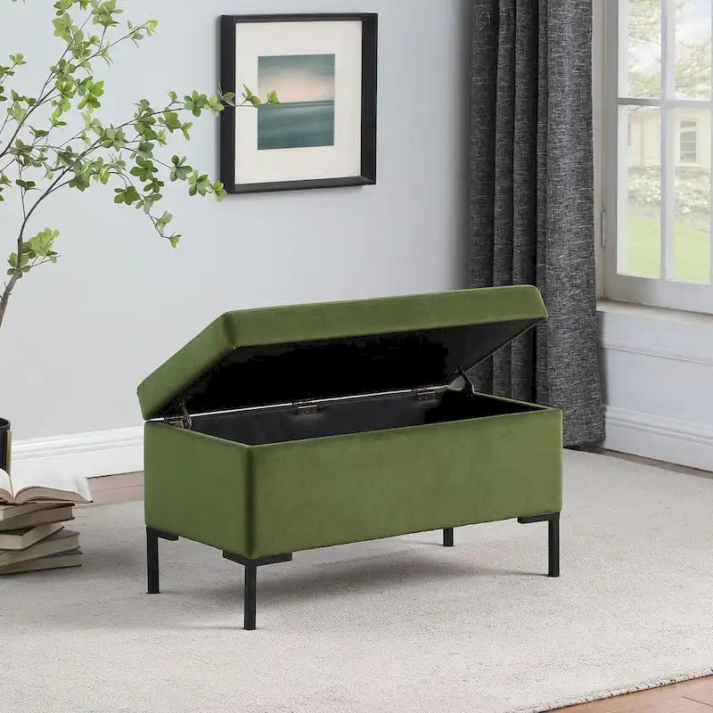 Banc de rangement avec pieds en métal