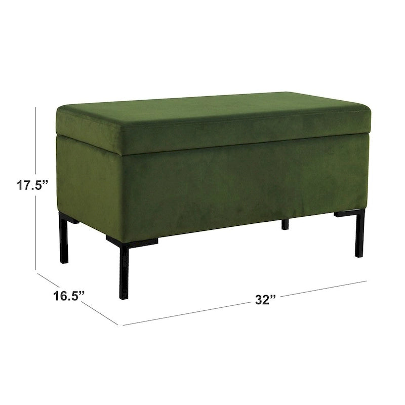 Banc de rangement avec pieds en métal