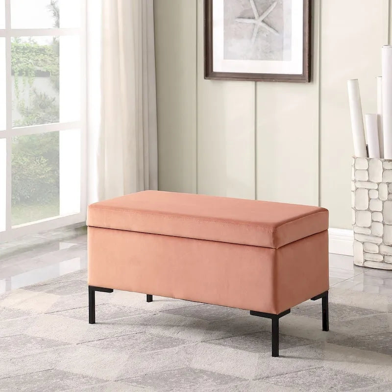 Banc de rangement avec pieds en métal
