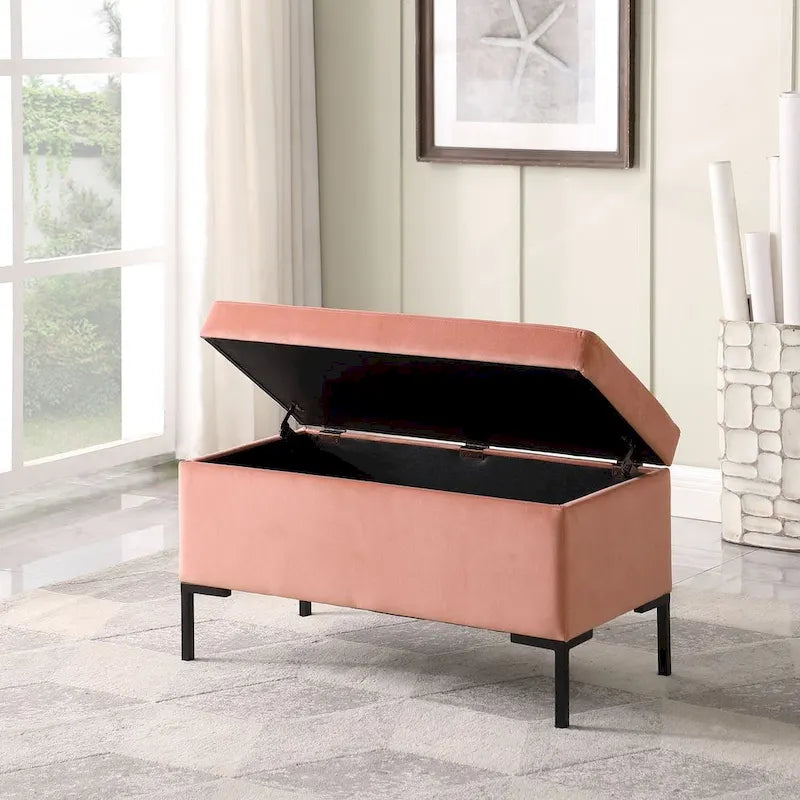 Banc de rangement avec pieds en métal