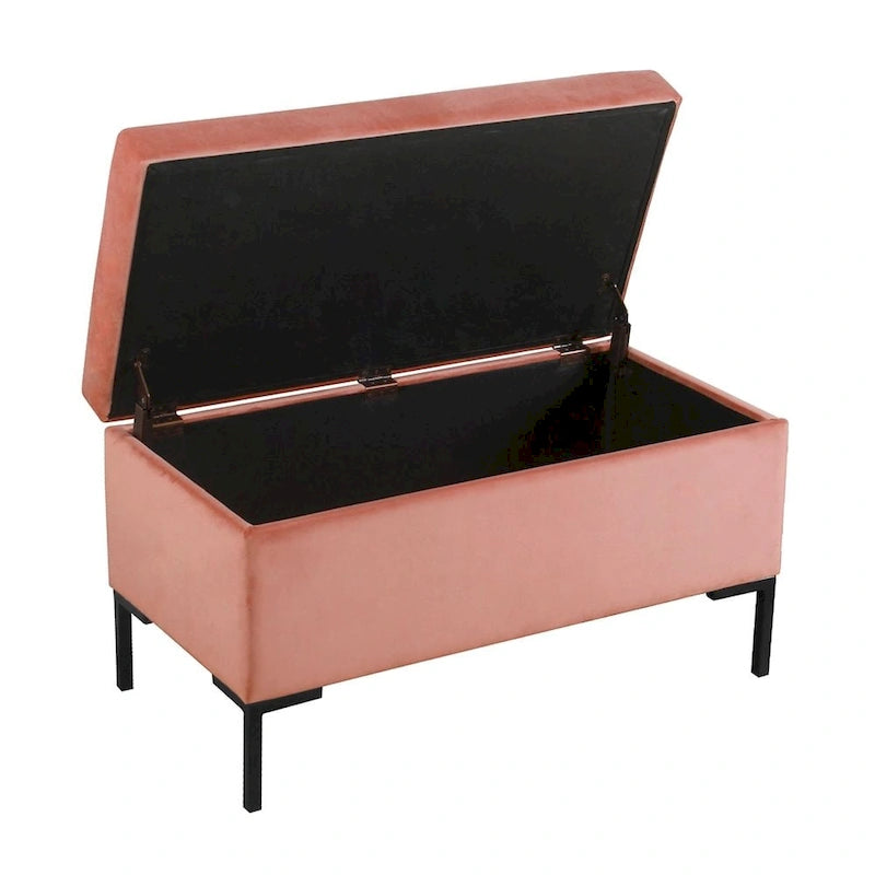 Banc de rangement avec pieds en métal