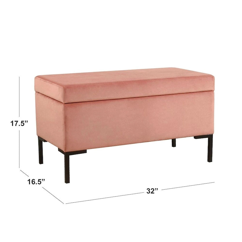 Banc de rangement avec pieds en métal