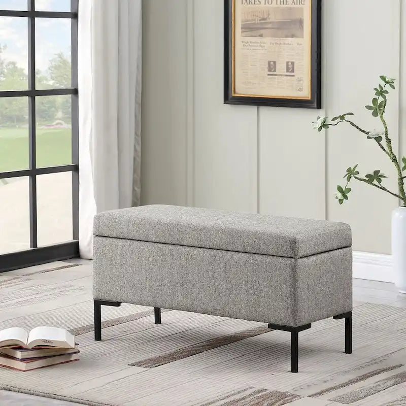 Banc de rangement avec pieds en métal