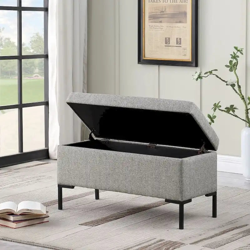 Banc de rangement avec pieds en métal