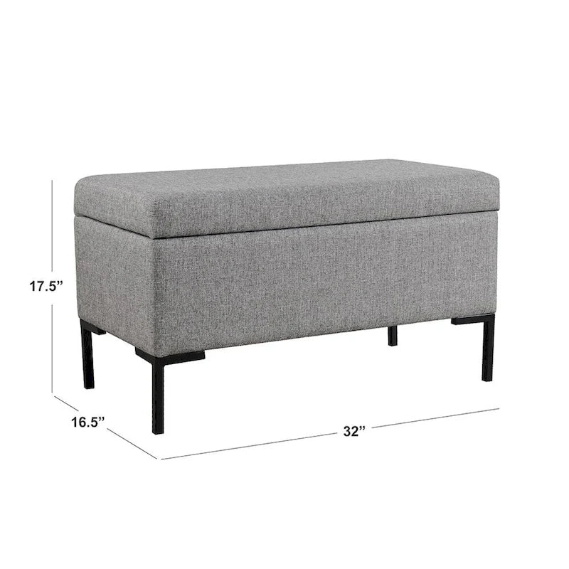 Banc de rangement avec pieds en métal