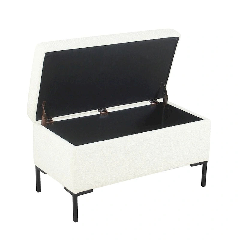 Banc de rangement avec pieds en métal