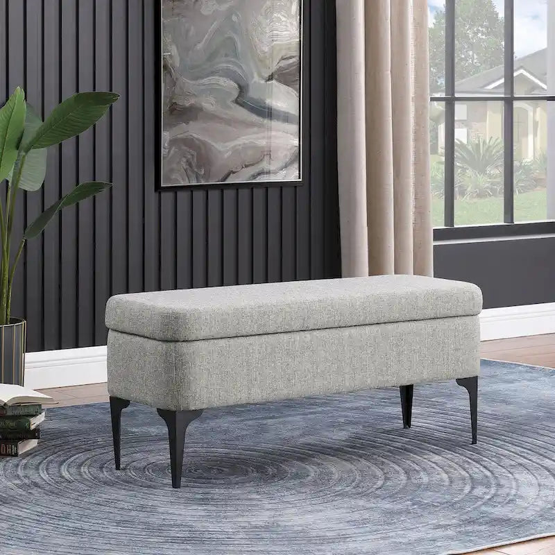 Banc de rangement avec pieds en métal