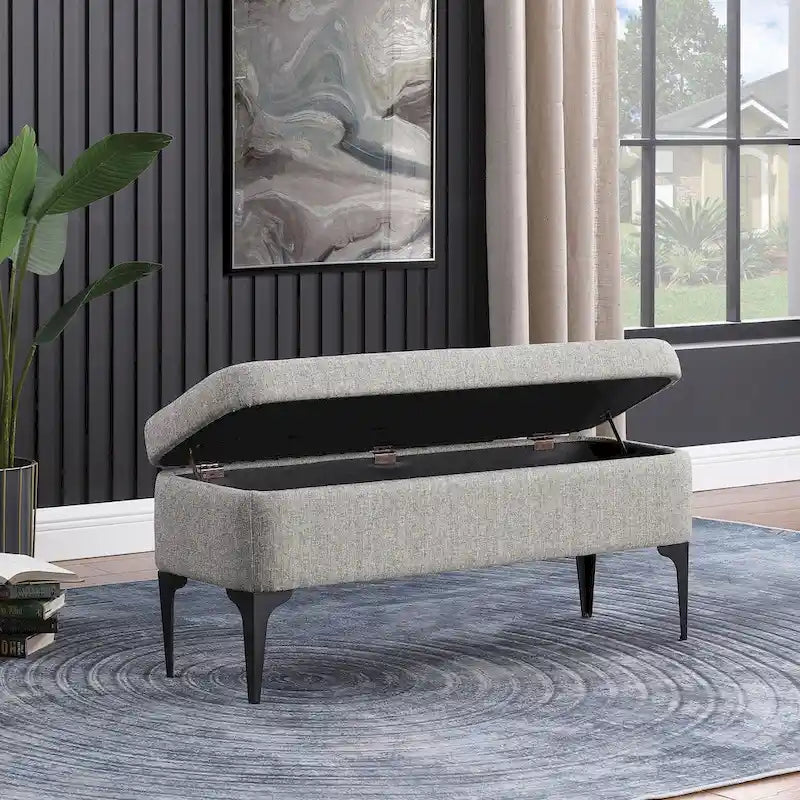 Banc de rangement avec pieds en métal