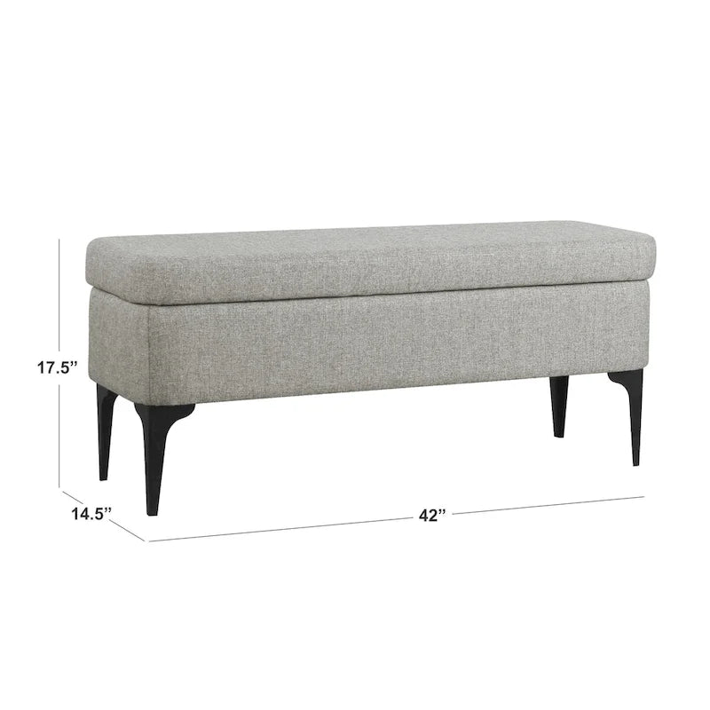 Banc de rangement avec pieds en métal