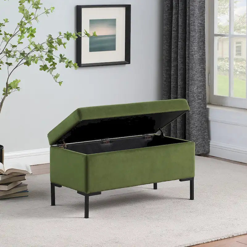 Banc de rangement avec pieds en métal