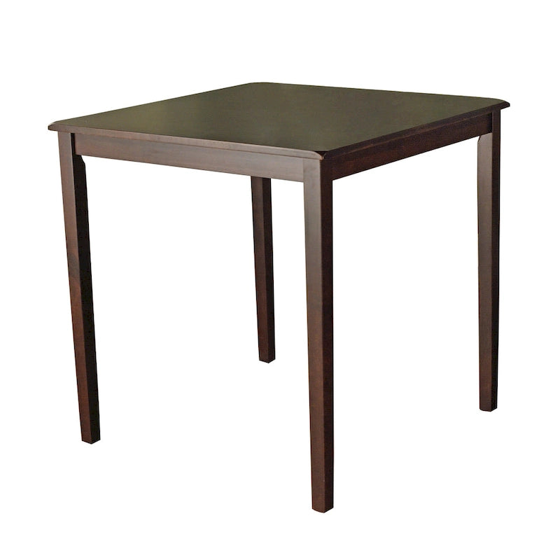 Table à manger carrée, hauteur comptoir, en pin massif avec pieds et finition légèrement vieillie