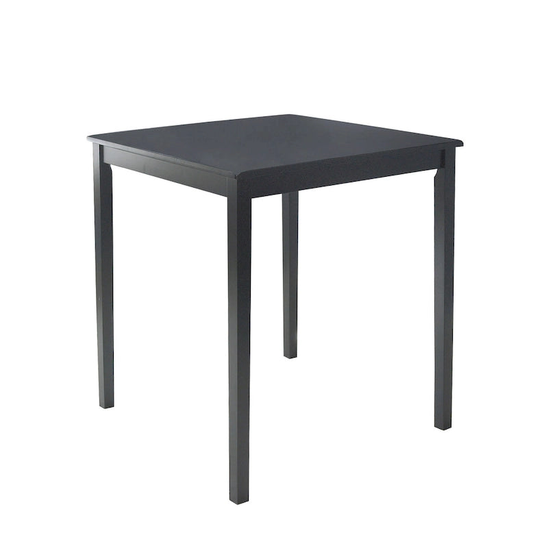 Table à manger carrée, hauteur comptoir, en pin massif avec pieds et finition légèrement vieillie