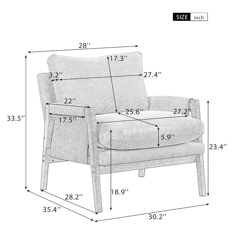 Fauteuil d'appoint en velours de style Mid-Century Modern avec accoudoirs rembourrés
