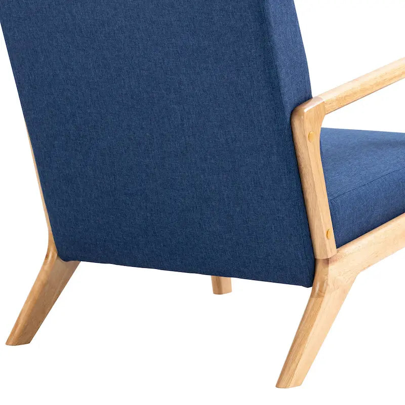 Fauteuil d'appoint rembourré avec coussin lombaire et pieds en bois
