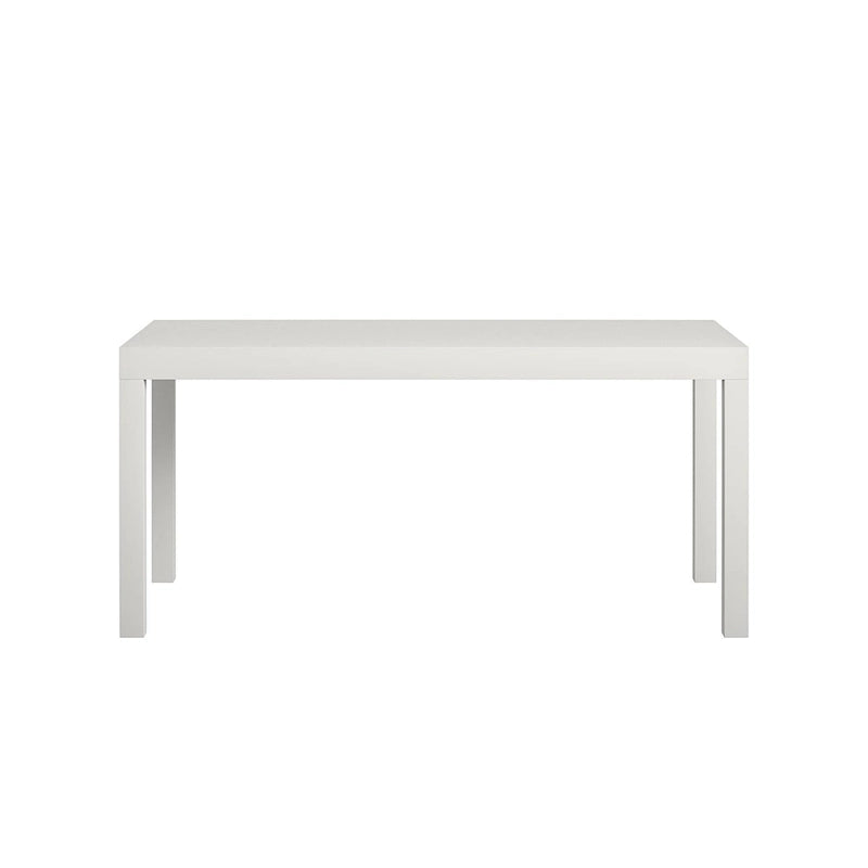 Table basse rectangulaire minimaliste avec finition grain de bois et pieds blocs