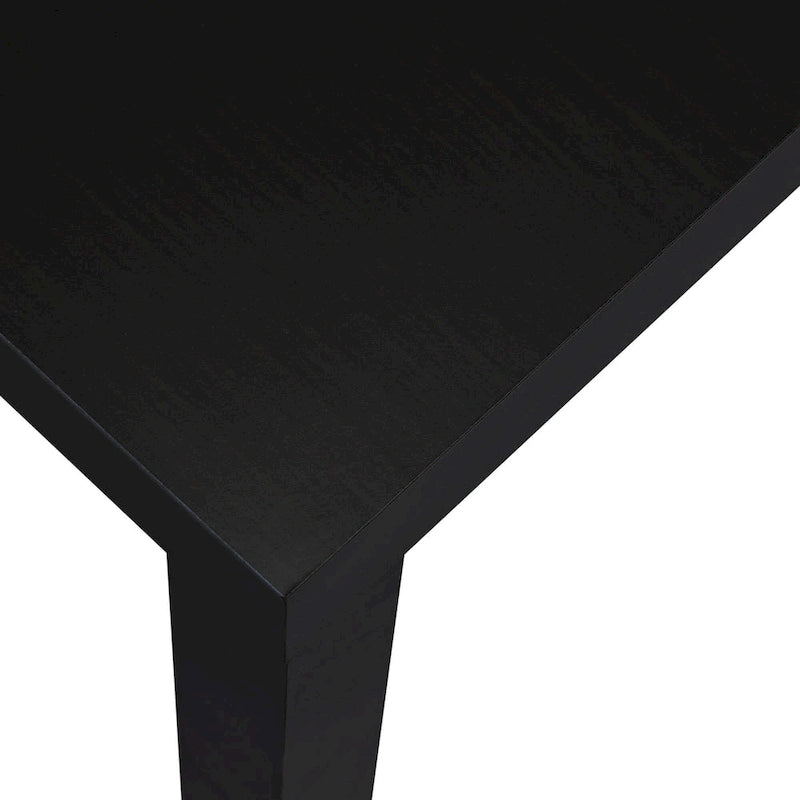 Table basse rectangulaire minimaliste avec finition grain de bois et pieds blocs