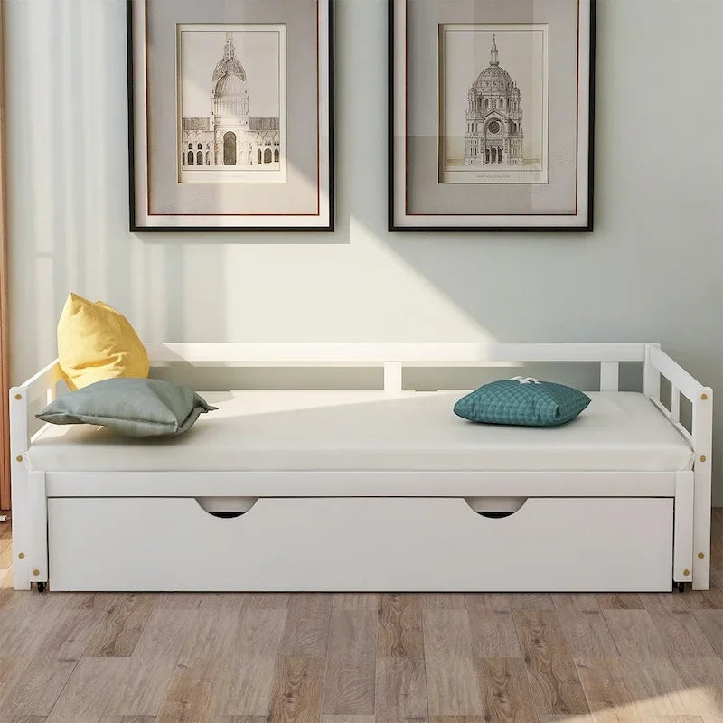 Lit de repos extensible en bois massif avec lit gigogne