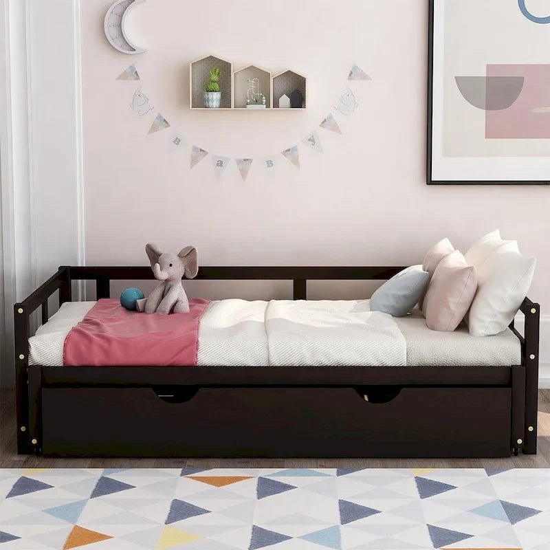 Lit de repos extensible en bois massif avec lit gigogne