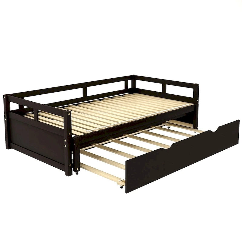 Lit de repos extensible en bois massif avec lit gigogne