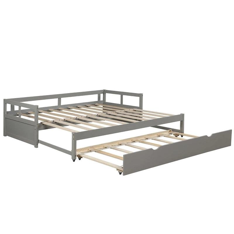 Lit de repos extensible en bois massif avec lit gigogne