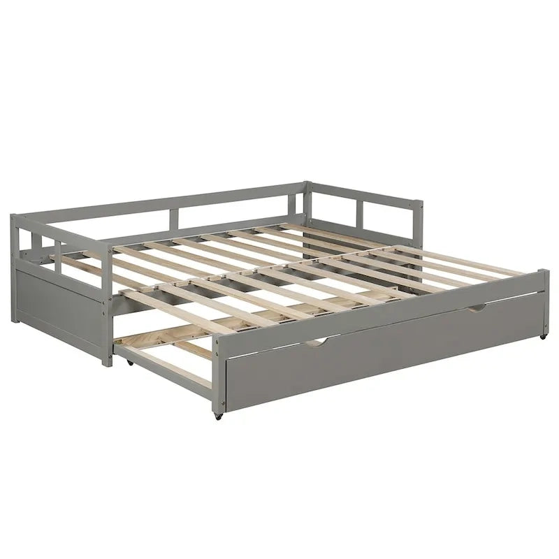 Lit de repos extensible en bois massif avec lit gigogne