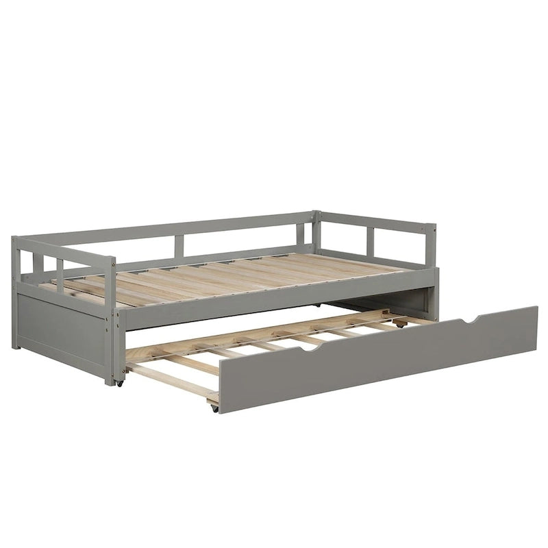 Lit de repos extensible en bois massif avec lit gigogne