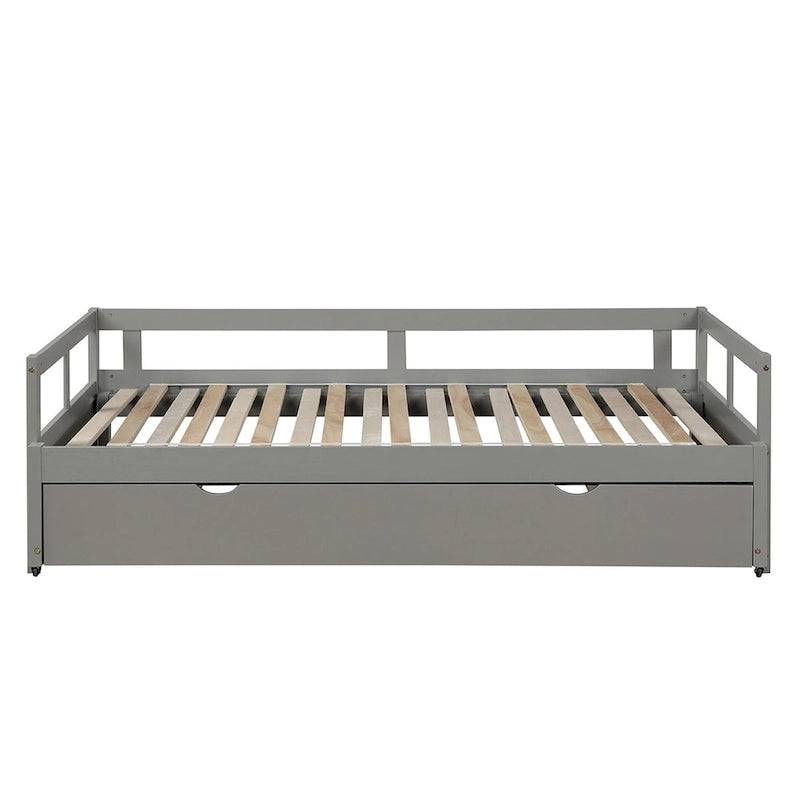 Lit de repos extensible en bois massif avec lit gigogne