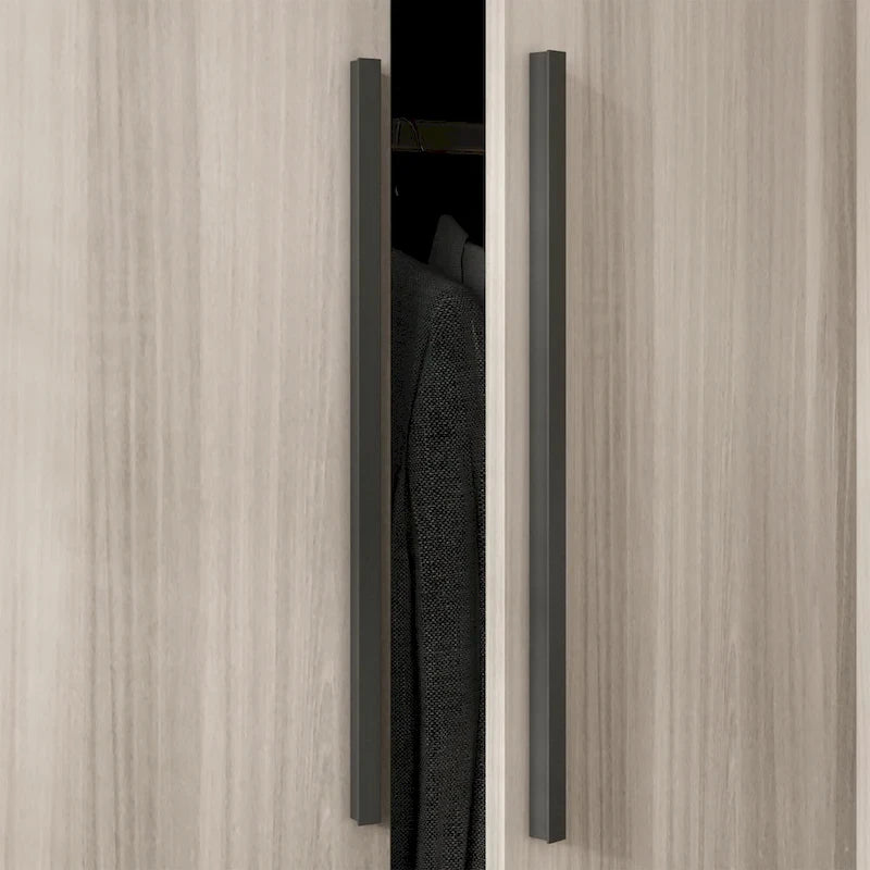 Grande armoire 4 portes avec tringles et étagères – Charnières à fermeture douce