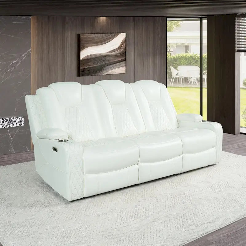 Causeuse inclinable 2 places pour cinéma maison avec éclairage DEL, haut-parleurs intégrés et recharge sans fil