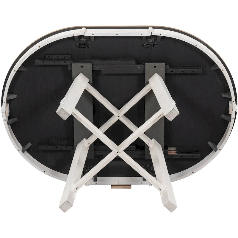 Table à manger ronde extensible avec rallonge – 4 à 6 places, plateau en placage de chêne