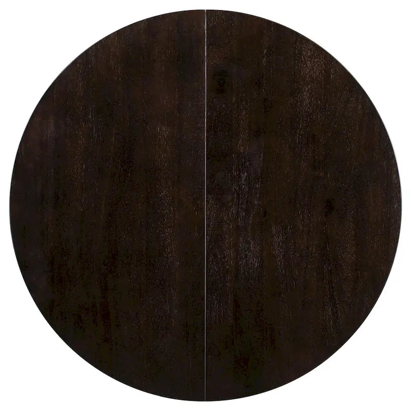 Table à manger ronde extensible avec rallonge – 4 à 6 places, plateau en placage de chêne