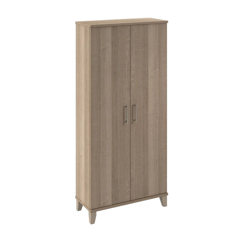 Grande armoire de rangement 2 portes avec étagères réglables – Style transitoire, pieds effilés