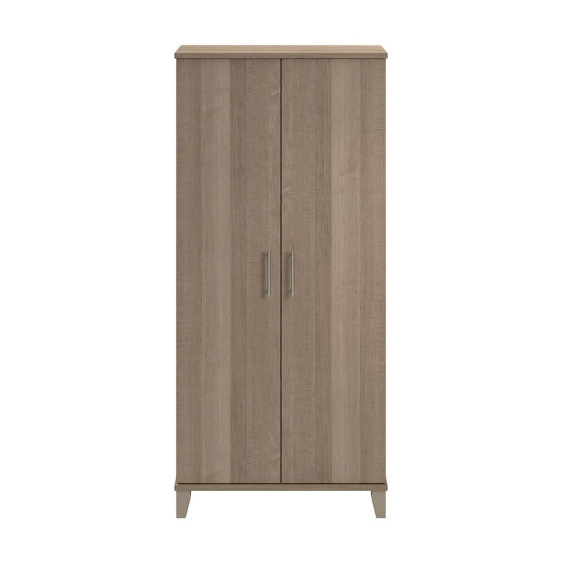 Grande armoire de rangement 2 portes avec étagères réglables – Style transitoire, pieds effilés