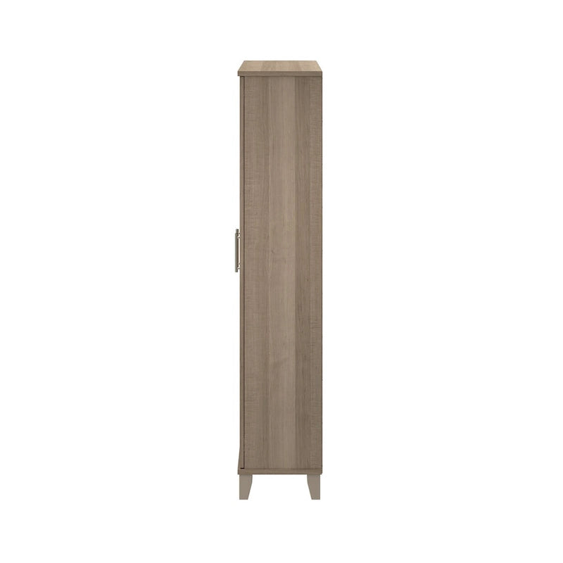 Grande armoire de rangement 2 portes avec étagères réglables – Style transitoire, pieds effilés