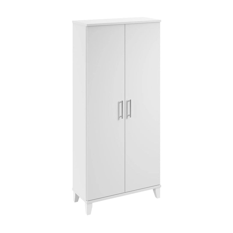 Grande armoire de rangement 2 portes avec étagères réglables – Style transitoire, pieds effilés