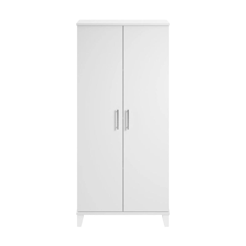 Grande armoire de rangement 2 portes avec étagères réglables – Style transitoire, pieds effilés